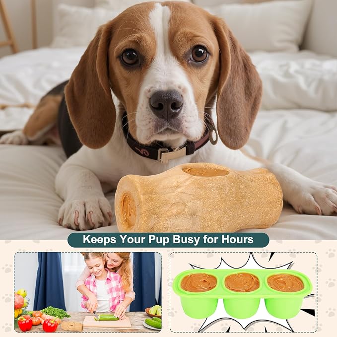 3‑in‑1 Frozen Treat Dog Toy,Tough Interactive Dog Toy