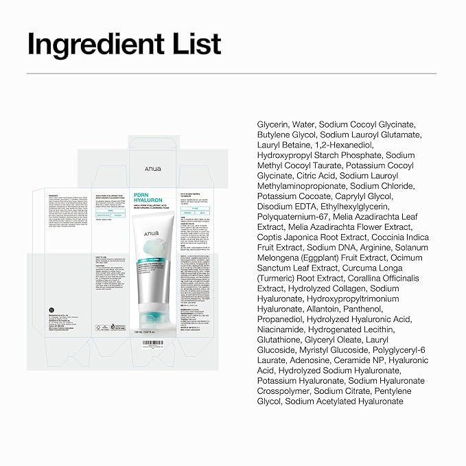ANUA PDRN Hyaluronic Acid Moisturizing Cleansing Foam, Hydrating Facial Cleanser for Dry Skin, Daily Gentle Face Wash with Salmon DNA, Balancing & Pore Care, Korean Skincare (5.07 fl oz)