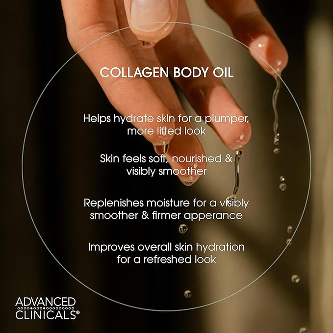 Advanced Clinicals Retinol Body Lotion + Collagen Body Oil 2pc Skincare Set For Women & Men | Fragrance Free Retinol Lotion + Collagen Massage Body Oil To Improve Appearance Of Crepey Skin, 2pc Set