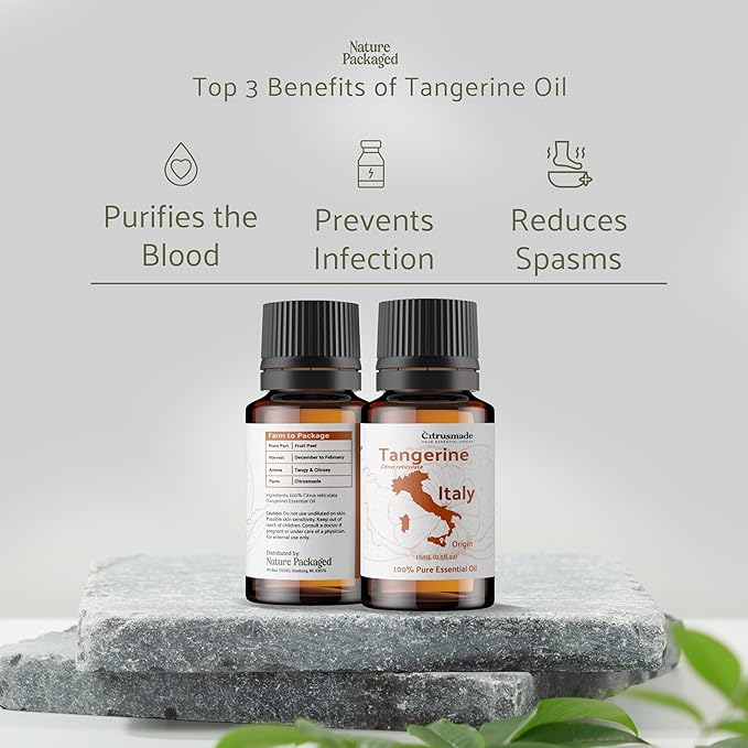 Tangerine Essential Oil - Direct from Citrusmade Italy - Cold Pressed - Aceite Esencial de Mandarina for Aromatherapy, Massage, Diffuser, DIY Candle and Soap Making - 22lbs