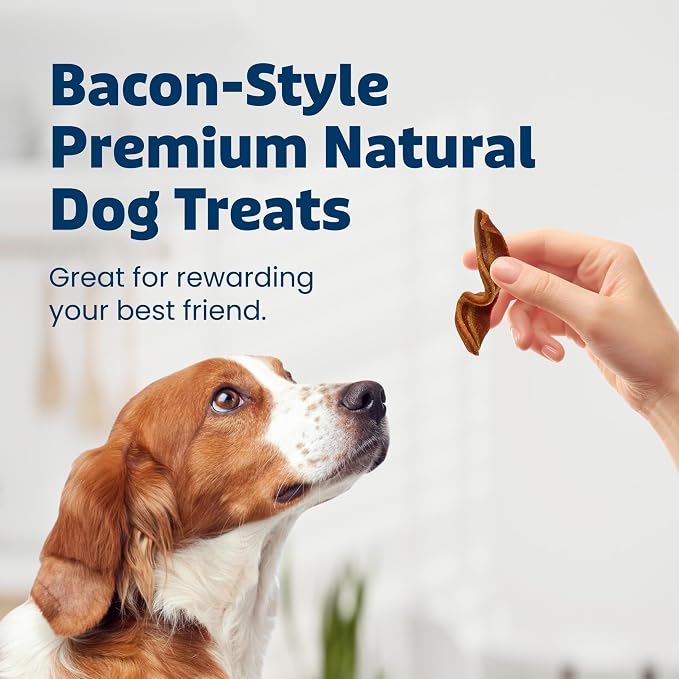 Blue Buffalo Sizzlers Pork Bacon-Style Dog Treats, 28 oz | Real USA Pork First, Soft & Chewy Texture, Tear for Portion Control, No Red 40, BHA, Corn, Wheat, or Soy