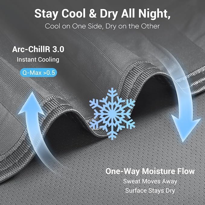 Elegear Cooling Blanket Twin for Hot Sleepers, One-Way Moisture Flow | Arc-Chill® 3.0 Q-Max>0.5 Cooling Fabric with One-way Moisture Flow Helps Keep Skin Cool & Dry & Breathable, No Sticky Feeling