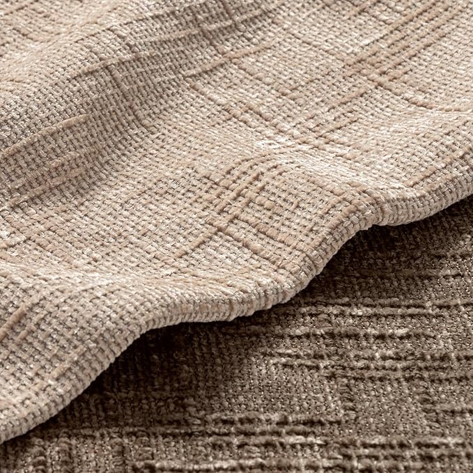 MIULEE Chenille Textured Throw Pillow Covers Oatmeal 20x20 Set of 2 | Slubby Decorative Pillows, Boho Farmhouse Home Decor, Modern Neutral Cushion Covers for Couch Sofa Bed Living Room