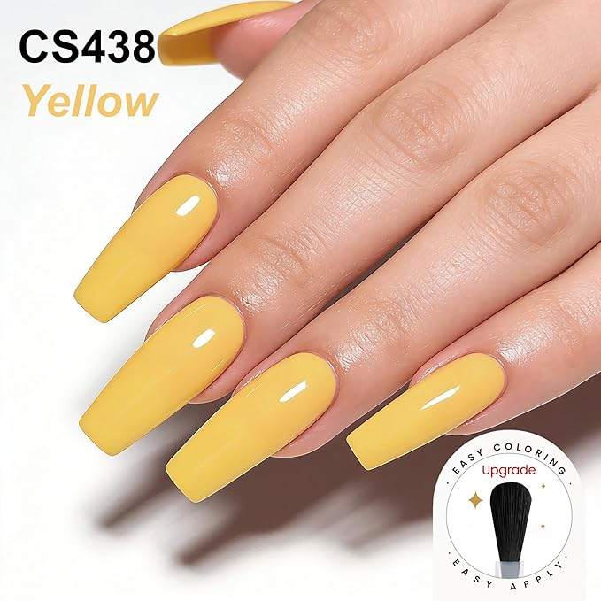 YTD Likomey Nail Gel Color Gel,15ml Yellow Soak Off UV Nails Gel,Spring Summer Salon Home DIY Nail Art Manicure and Pedicure Mustard Yellow Gel Varnish,CS438