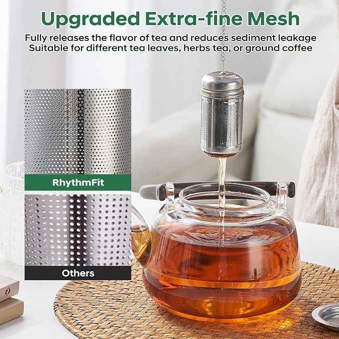 316L Stainless Steel Tea Infuser – Extra Fine Mesh Loose Leaf Tea Steeper for 8–16 oz Mugs, Bottles & Small Teapots, Dishwasher Safe (1 Pack)