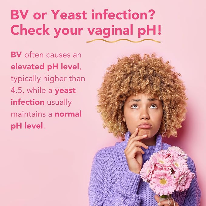 Easy@Home Vaginal pH Test -10 Strips | BV Test Kit at Home for Women | Yeast Infection Test + pH Balance for Women