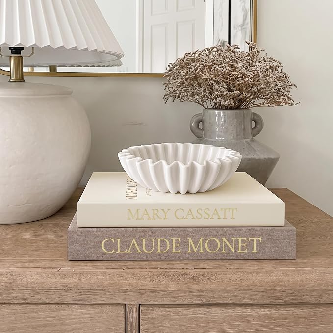 2pc Linen Decorative Faux Book Box Set with Hidden Storage | 100% Real Linen Fabric, Heavy-Duty Non-Warping Cover, Secure Invisible Magnetic Lid, Coffee Table Styling Riser