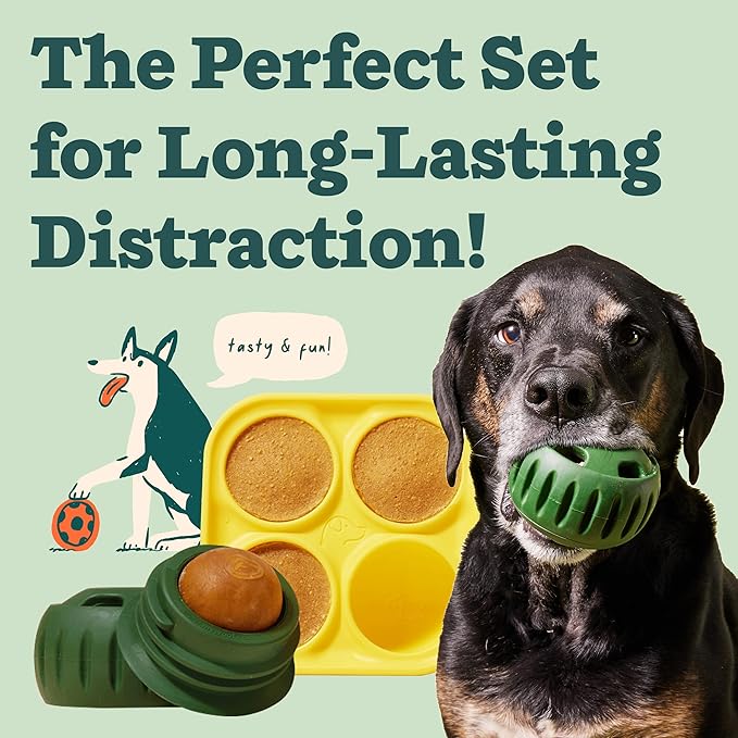 WOOF Pupsicle Dog Treat Toy with Silicone Treat Tray for Dogs 75 lbs & Up