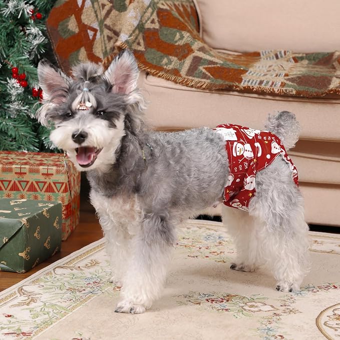 CuteBone Dog Diapers Female Washable Small Medium Large 3 Pack Reusable Doggie Diapers Puppy Period Pants for Doggy Heat Cycle Peeing