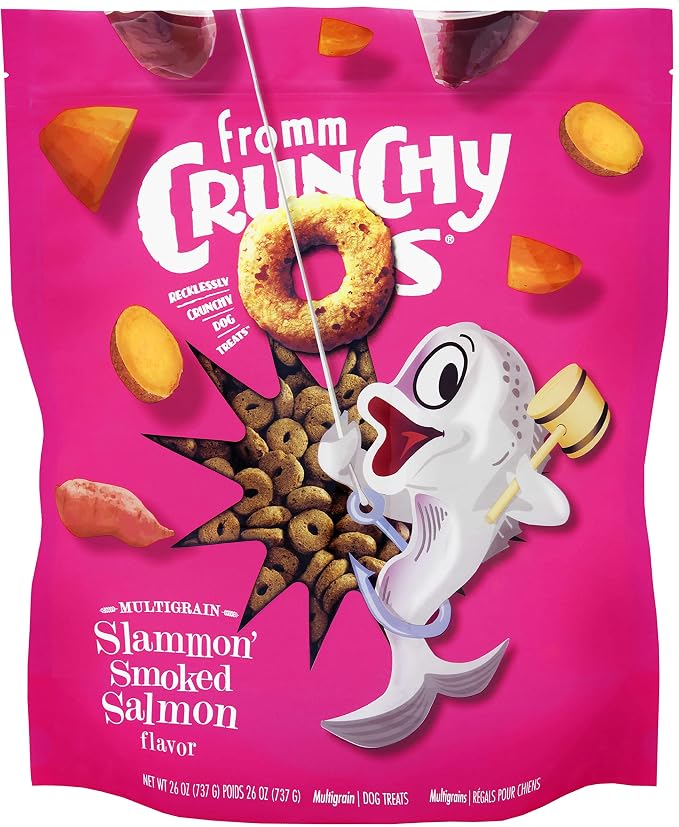 Fromm Crunchy Os Slammon' Smoked Salmon Dog Treats - Salmon Recipe - 26 oz