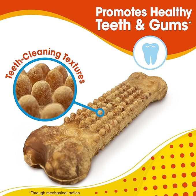 Nylabone Nubz Natural Dog Chew Treats for Small Dogs,Long Lasting Dog Chew Bones Made in USA,Chicken Flavor Breath Freshener Dental Chews,Small-Dog Bones for Dogs Up to 25 lbs.,16 Count (Pack of 4)
