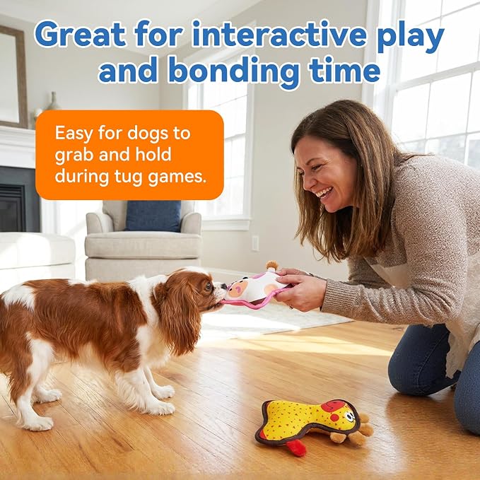 Squeaky Dog Toys for Small & Medium Dogs, Giraffe & Cow Set