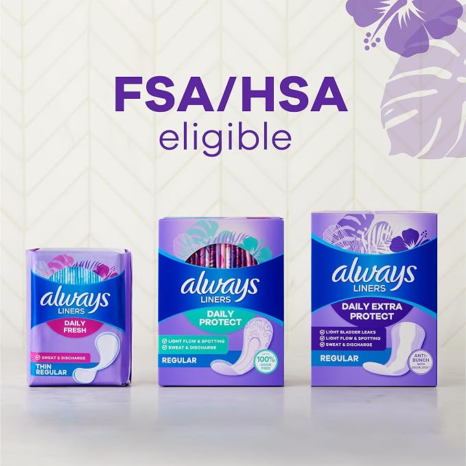 Always Panty Liners for Women Anti-Bunch Xtra Protection Daily Liners, Extra Long, Unscented, 116 Count