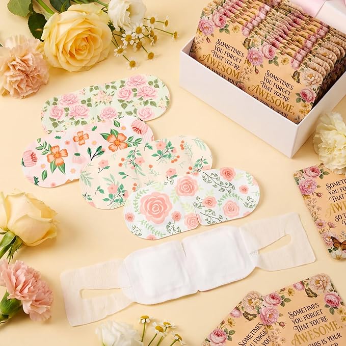 Loopeer 50 Pcs Inspirational Team Eye Mask Disposable for Dry Eyes Self Heating Warm Compress for Women Sleep Travel Essential Relaxing Gifts for Coworkers Friends Motivational Gift