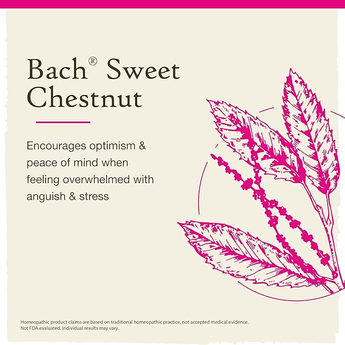 Bach Original Flower Remedies, Sweet Chestnut - Be Optimistic - Natural Homeopathic Flower Essence for Emotional Balance - Vegan, Gluten Free, Sugar Free - 20mL Dropper