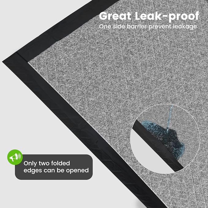 Charcoal Puppy Pads 28x34 Inches Extra Large Dog Pee Pads Odor-Control & Leak-Proof Disposable Pet Training Edge-Wrapping Thicken Potty Pad for Dogs, Cats, Rabbits (150 Pieces)