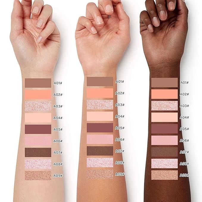 Nude Matte Single Eyeshadow Makeup Powder Palette，High Pigment Blendable Formula Eye Make-up for Women，Neutral Eye Shadow，sombras para ojos，Longwear Waterproof，Vegan & Cruelty-Free，Eyeshadow Gift