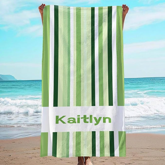 JML Custom Beach Towel with Name, Personalized Microfiber Beach Towel with Name, Large, Soft, Quick Dry & Absorbent for Swim, Pool,Adult,Summer Holiday,Vacation,Travel,Gift for Anniversary, Birthday