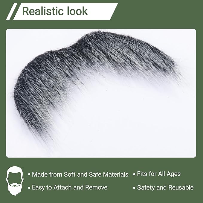 Self Adhesive Fake Mustache False Facial Hair Stick On Cosplay Mustache Halloween Party