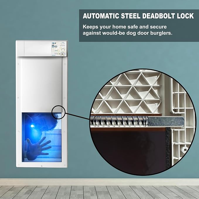Power Pet Smart Automatic Electronic Pet Door by High Tech Pet (Wall Mount, Large, Non-WiFi)