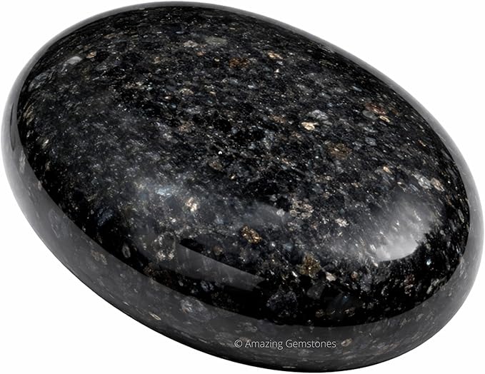 Amazing Gemstone Nuummite Crystals and Healing Stones - Large Palm Stone Crystals Piedra - Crystal for Good Luck, Balanced Positive Energy, Meditation - Unique Stocking Stuffers, Gifts for Women