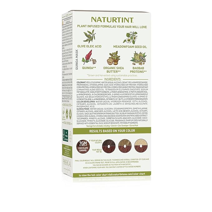 Naturtint 7GM Chocolate Caramel Permanent Hair Color (Pack of 6), Ammonia Free, Vegan, Cruelty Free, up to 100% Gray Coverage, Long Lasting Results (Packaging may vary)