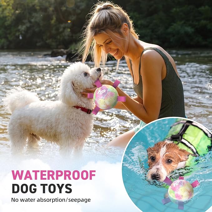 QDAN Dog Soccer Ball with Straps, Small Puppy Durable Dog Toys, 5 Inch