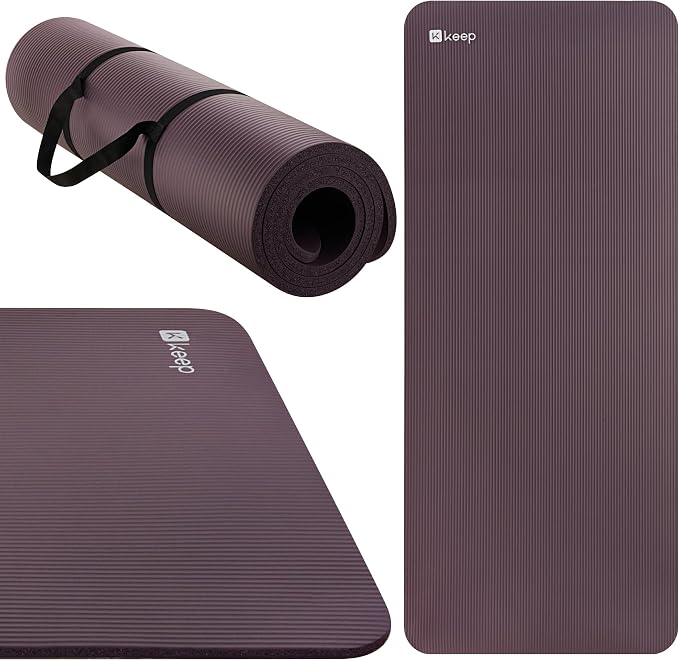 KEEP Extra Thick NBR Yoga Mat for Women & Men, 15mm Thick, 72”x32” Large Exercise Mat with Non-Slip Workout Mat for Yoga, Pilates, Stretching, Meditation – Wide & Cushioned Fitness Mat