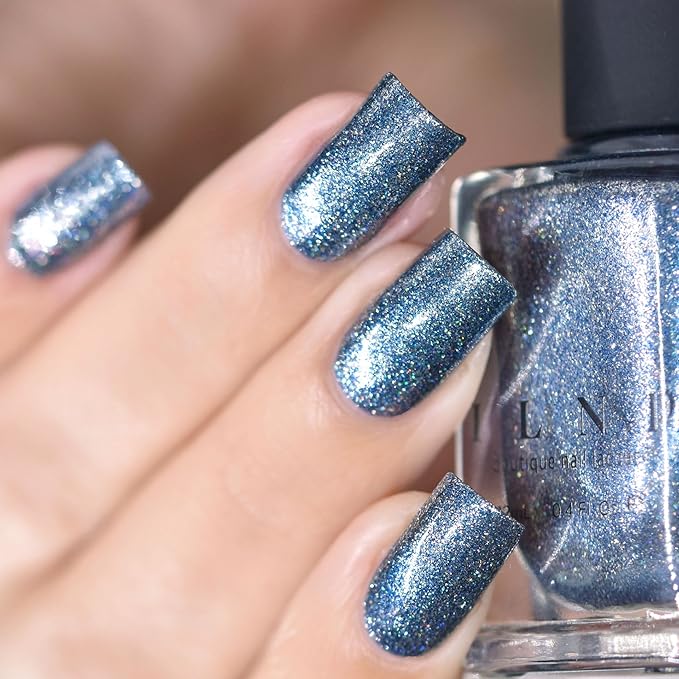 ILNP Arctic Lights - Icy Blue Holographic Metallic Nail Polish
