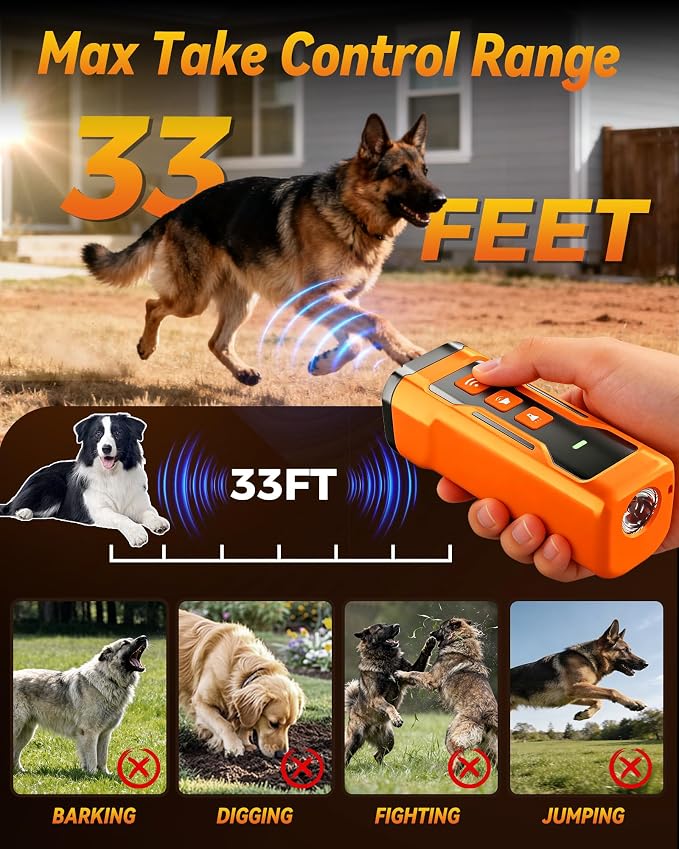 Dog Bark Deterrent Devices, 3X Ultrasonic Anti Barking Device for Dogs,