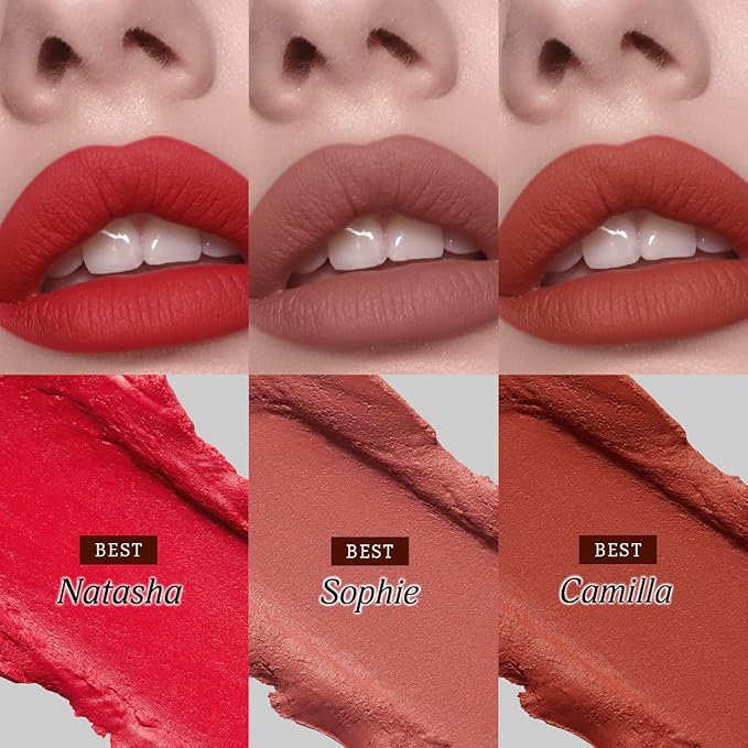 DEAR DAHLIA Lip Paradise Effortless Matte Lipstick (Taylor) - Wightness & Silky Matte Lipstick with Long-Lasting and High-Pigment Color, Dahlia Petal Tip for Easy Use. Vegan & Cruelty-Free. 0.11 oz