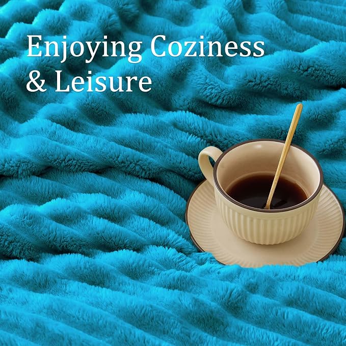 BEDELITE Ribbed Twin Blanket for Couch & Bed, Teal, 60"x80" | Ultra-Soft Plush Fleece, Cozy, Warm Yet Lightweight, Ribbed Texture, Home Decor, Machine Washable, Giftable, All-Season Use