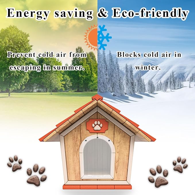 TiciKim 7.1 in x 5.2 ft Dog Door Replacement Flaps Doggie Door Replacement Strips Safe Plastic Strip for DIY Dog Door or Cat Door, Easy to Cut & Install, Thermal Insulation, Clear