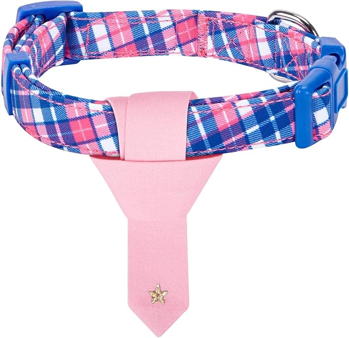Blueberry Pet 4 Patterns Multiple Hues Scottish Plaid Style Adjustable Tie Dog Collar, Medium, Neck 14.5"-20"