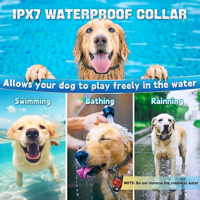 Dog Shock Collar with Remote Control- Electric Collar for Dogs Training Rechargeable, Training Collar for Small Medium Large Dogs, E Collar with Beep, Vibration & Shock-Lock Keypad