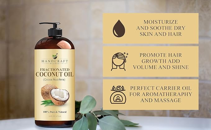 Handcraft Blends Ultra Light Massage Set: Apricot Kernel Oil and Fractionated Coconut Oil – (2 x 16 Fl Oz) – 100% Pure & Natural – Silky Carrier Oils for Body and Sensitive Skin