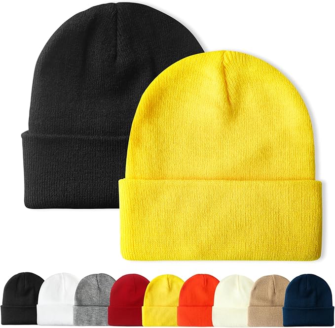 PFFY Unisex Beanie Hats for Men Women Knit Winter Beanies