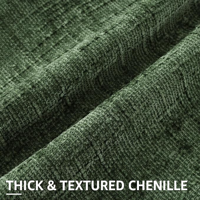 decorUhome Textured Chenille Throw Pillow Covers 22x22 Set of 2 Emerald | Fall Modern Farmhouse Soft Cozy Slubby Couch Pillow Cases Boho Decorative Pillow Cases for Bed Sofa Living Room Home Decor