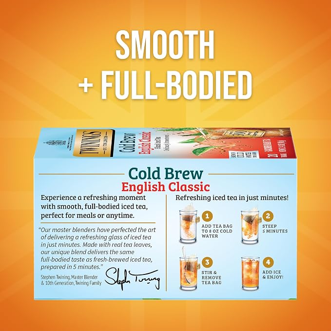 Twinings English Classic Cold Brew Tea Bags, 20 Count (Pack of 2)
