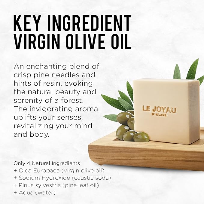 LJO Soap with Only 4 Ingredients | Enriched with Essential Oils | Free from Chemicals | No Titanium Dioxide | Handmade with All-Natural Ingredients | Pine Charisma | Cold Processed Soap | Pack of 1