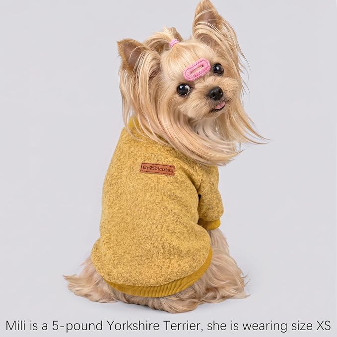 3 Pack Dog Sweaters for Small Dogs Girl Boy Winter Fleece Clothes Warm Soft Dog Sweatshirt Outfit for Dogs Cats Pet Apparel