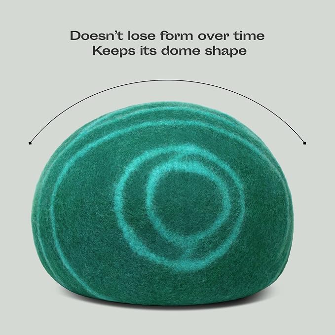 Cat Cave - Merino Wool Bed for Indoor Cats (Emerald, Large) | Cat Bed Enclosure, Premium Felt, Handmade, Super Soft, Lightweight, Breathable, Adjustable Shape