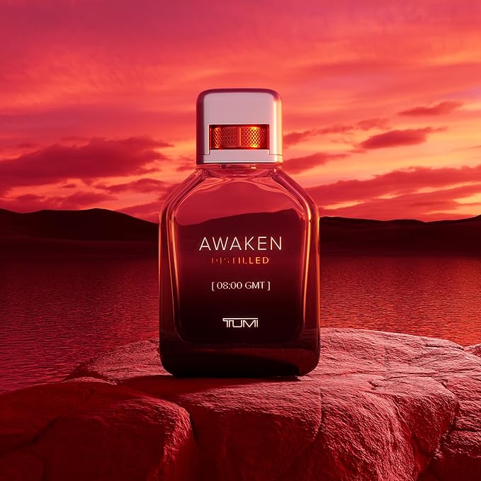 TUMI AWAKEN DISTILLED [08:00 GMT] - Extrait De Parfum Fragrance for Men - Stimulating Cologne with Woody Notes - 3.4 oz