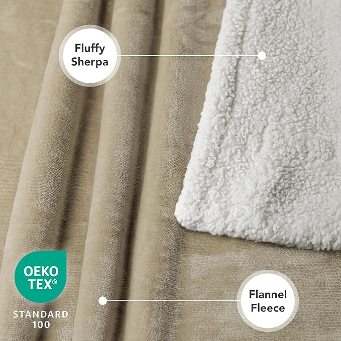 PetAmi Waterproof Dog Blanket for Small Dog Puppy Cat, 29x40, Taupe | 460 GSM Sherpa Fleece Reversible, Pee Proof Pet Blanket, Furniture Protector Cover for Couch Sofa Kennel, Washable