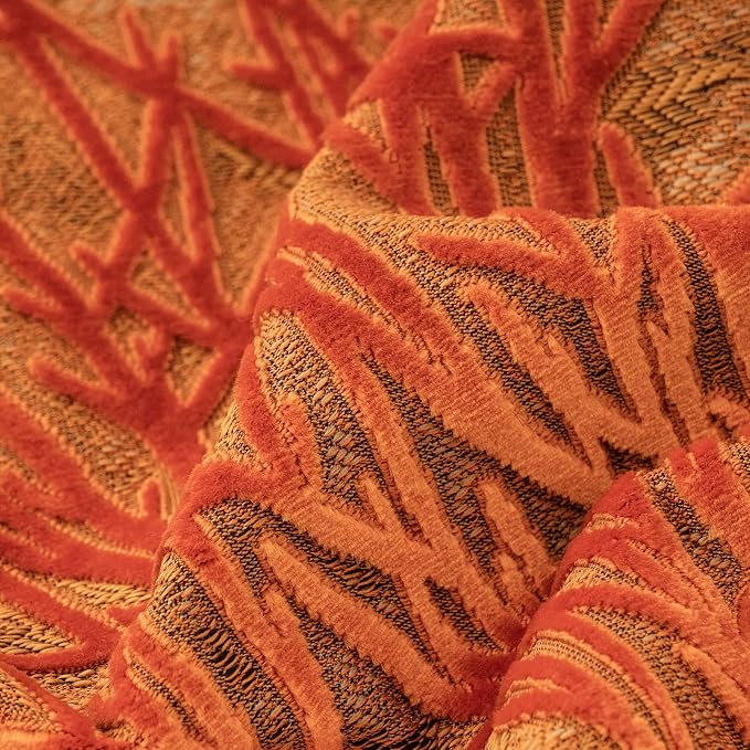 Burnt Orange Twigs Throw Pillow Cover Branches Velvet Cushion Case Neutral Pillowcase for Sofa Couch Bedroom Living Room Home Decor,18x18 Inch