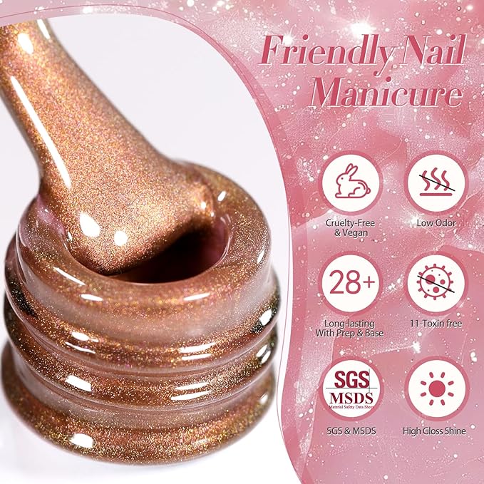 Born Pretty Cat Magnetic Eye Gel Nail Polish,Violet haze Jelly Glass Magnetic Gel Polish,Glitter Soak Off Nail Art Salon Manicure Home Gift 15ml