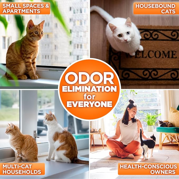 POOPH Litterizer Cat Litter Odor Eliminator Additive, 16 fl oz Bottle | Helps absorb moisture and odors to keep cat litter drier. Fragrance-free formula in a 16 oz bottle