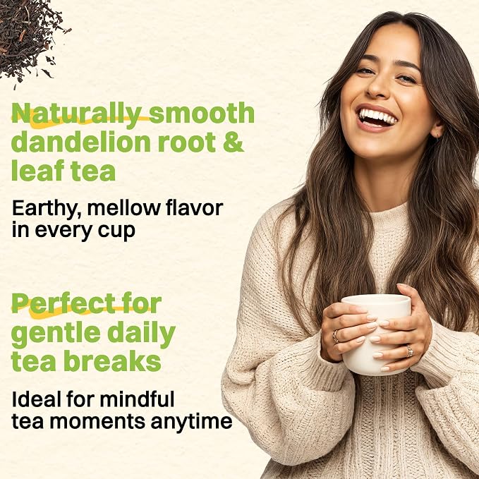 Hiihone Dandelion Root & Leaf Tea Bags 100 Count – Caffeine-Free Dandelion Herbal Tea, Supports Liver Cleanse, Detox & Digestion, Roasted Dandelion Root Tea, Natural Non-GMO