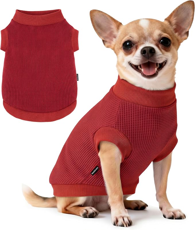 1 Pack Dog Shirt for Small Supplies Functional Waffle Dog Clothes Warm Soft Sweatshirt Outfit for Dogs Cats Pet Apparel