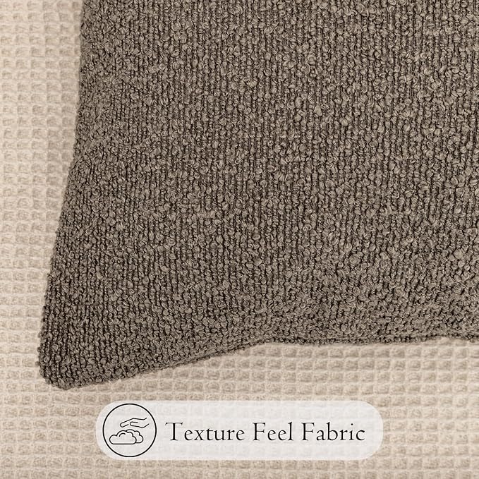 JoraLion 20x54 inch Neutral Boucle Body Pillow Cover, Brown Long Pillow Cover Cozy Soft Cushion Case for Couch Sofa Bed Living Room Home Decor, Pack of 1 (Cover Only)